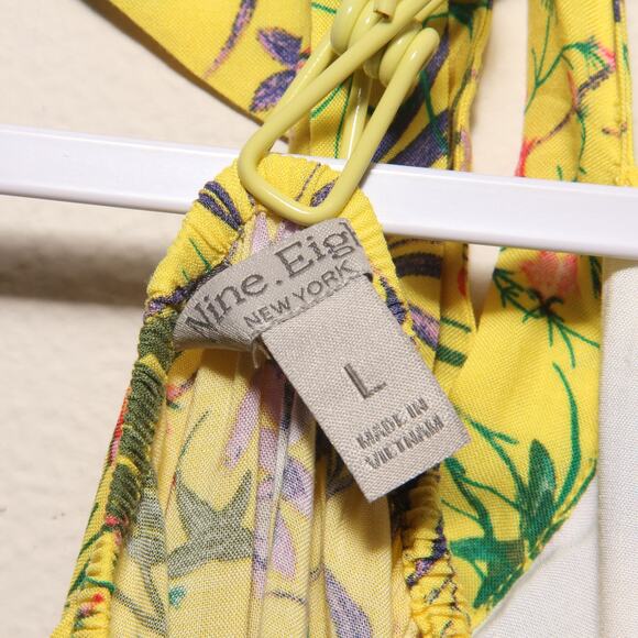 NEW NIne.Eight Floral High Low Tiered Halter Maxi Dress Size Large - Picture 8 of 9